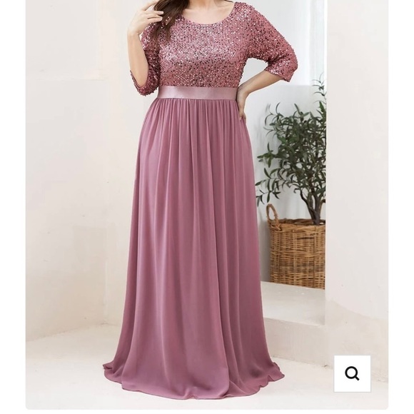 NWT Ever Pretty orchid beaded chiffon maxi dress - Picture 1 of 11